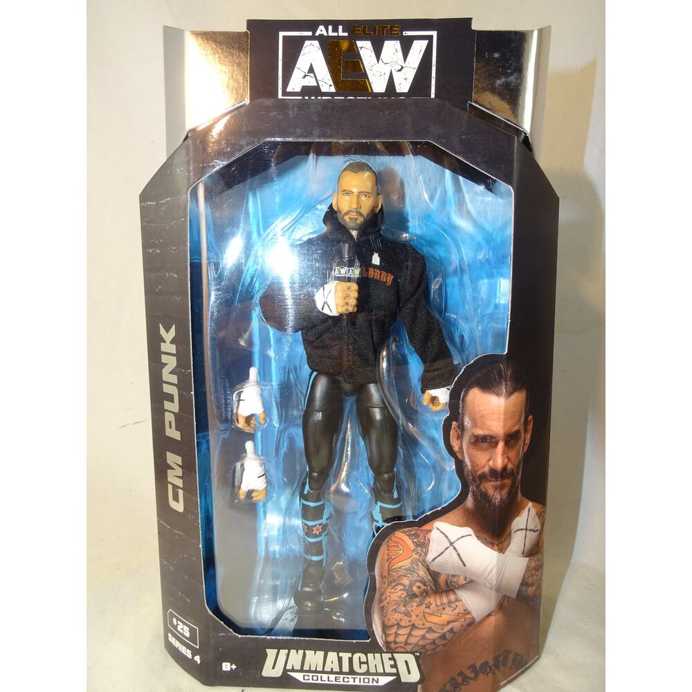 AEW Unmatched Series 4 CM Punk Action Figure #25 New Sealed Jazwares
